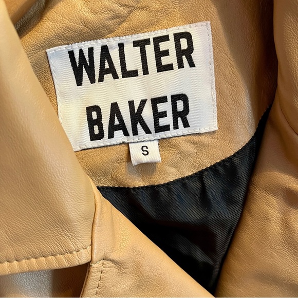 Like new Walter Baker Tan Lamb Leather Moto Jacket size small - Picture 4 of 5
